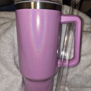Sparkling Pink Travel Mug with Handle
